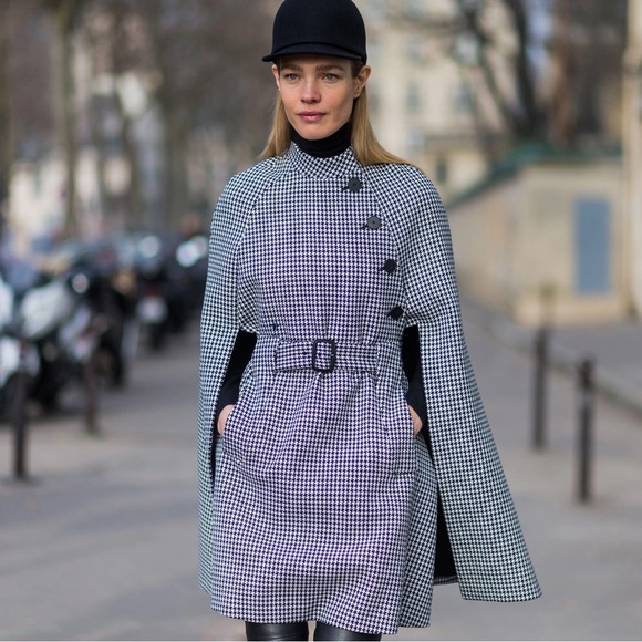 Christian Dior Haute Couture houndstooth cape dress FR40 - Picture 2 of 7